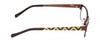 Side View of Lucky Brand Wiggle KID Unisex Oval Reading Glasses Satin Brown Mosaic Green 46mm