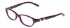 Profile View of Jones New York J218 KIDS Designer Blue Light Blocking Eyeglasses in Purple Silver Crystal Ladies Oval Full Rim Acetate 47 mm