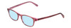 Profile View of Jones New York J222 KIDS Designer Blue Light Blocking Eyeglasses in Pink Crystal Marble Ladies Oval Full Rim Acetate 46 mm
