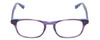 Front View of Jones New York J222 KIDS Designer Reading Eye Glasses with Custom Cut Powered Lenses in Purple Crystal Marble Tortoise Ladies Oval Full Rim Acetate 46 mm