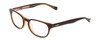 Profile View of Lucky Brand Dynamo KIDS Designer Reading Eye Glasses with Custom Cut Powered Lenses in Brown Layer Crystal Amber Unisex Oval Full Rim Acetate 45 mm