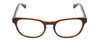 Front View of Lucky Brand Dynamo KIDS Designer Reading Eye Glasses with Custom Cut Powered Lenses in Brown Layer Crystal Amber Unisex Oval Full Rim Acetate 45 mm