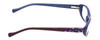 Side View of Lucky Brand Spark Plug KIDS Designer Blue Light Blocking Eyeglasses in Purple Lavender Mauve Triple Layer Crystal Ladies Cat Eye Full Rim Acetate 46 mm