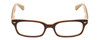Front View of Lucky Brand Wonder KIDS Designer Reading Eye Glasses with Custom Cut Powered Lenses in Brown Ivory White Layer Crystal Unisex Square Full Rim Acetate 46 mm