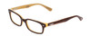 Profile View of Lucky Brand Wonder KIDS Designer Blue Light Blocking Eyeglasses in Brown Ivory White Layer Crystal Unisex Square Full Rim Acetate 46 mm