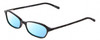 Profile View of Jones New York J220 Designer Blue Light Blocking Eyeglasses in Black Ladies Cat Eye Full Rim Acetate 49 mm