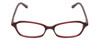 Front View of Jones New York J220 Designer Reading Eye Glasses with Custom Cut Powered Lenses in Burgundy Red Ladies Cat Eye Full Rim Acetate 49 mm