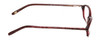 Side View of Jones New York J220 Designer Reading Eye Glasses with Custom Cut Powered Lenses in Burgundy Red Ladies Cat Eye Full Rim Acetate 49 mm