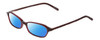Profile View of Jones New York J220 Designer Polarized Sunglasses with Custom Cut Blue Mirror Lenses in Burgundy Red Ladies Cat Eye Full Rim Acetate 49 mm