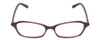 Front View of Jones New York J220 Designer Reading Eye Glasses with Custom Cut Powered Lenses in Purple Crystal Ladies Cat Eye Full Rim Acetate 49 mm