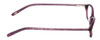 Side View of Jones New York J220 Designer Reading Eye Glasses with Custom Cut Powered Lenses in Purple Crystal Ladies Cat Eye Full Rim Acetate 49 mm