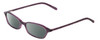 Profile View of Jones New York J220 Designer Polarized Sunglasses with Custom Cut Smoke Grey Lenses in Purple Crystal Ladies Cat Eye Full Rim Acetate 49 mm