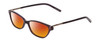Profile View of Jones New York J223 Designer Polarized Sunglasses with Custom Cut Red Mirror Lenses in Purple Silver Black Ladies Cat Eye Full Rim Acetate 49 mm