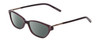 Profile View of Jones New York J223 Designer Polarized Sunglasses with Custom Cut Smoke Grey Lenses in Purple Silver Black Ladies Cat Eye Full Rim Acetate 49 mm