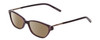 Profile View of Jones New York J223 Designer Polarized Sunglasses with Custom Cut Amber Brown Lenses in Purple Silver Black Ladies Cat Eye Full Rim Acetate 49 mm