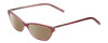 Profile View of Jones New York J223 Designer Polarized Sunglasses with Custom Cut Amber Brown Lenses in Pink Bubble Gum Crystal Silver Ladies Cat Eye Full Rim Acetate 49 mm