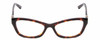 Front View of Jones New York J226 Unisex Cateye Reading Glasses in Tortoise Havana & Gold 50mm