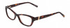 Profile View of Jones New York J226 Designer Blue Light Blocking Eyeglasses in Tortoise Havana Brown Gold Unisex Cat Eye Full Rim Acetate 50 mm