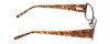 Side View of Jones New York J443 Designer Blue Light Blocking Eyeglasses in Satin Brown Leaf Ladies Rectangular Full Rim Metal 54 mm