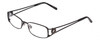 Profile View of Jones New York J462 Designer Single Vision Prescription Rx Eyeglasses in Black Unisex Rectangular Full Rim Metal 50 mm