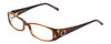 Profile View of Jones New York J733 Designer Blue Light Blocking Eyeglasses in Tortoise Havana Brown Gold Unisex Rectangular Full Rim Acetate 53 mm