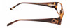 Side View of Jones New York J733 Designer Blue Light Blocking Eyeglasses in Tortoise Havana Brown Gold Unisex Rectangular Full Rim Acetate 53 mm