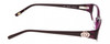 Side View of Jones New York J747 Designer Blue Light Blocking Eyeglasses in Purple Marble Crystal Silver Loop Ladies Rectangular Full Rim Acetate 53 mm