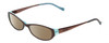 Profile View of Lucky Brand Beach Trip Designer Polarized Sunglasses with Custom Cut Amber Brown Lenses in Brown Crystal Floral Ladies Cat Eye Full Rim Acetate 49 mm