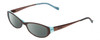 Profile View of Lucky Brand Beach Trip Designer Polarized Sunglasses with Custom Cut Smoke Grey Lenses in Brown Crystal Floral Ladies Cat Eye Full Rim Acetate 49 mm
