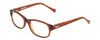 Profile View of Lucky Brand Busy Bee Designer Single Vision Prescription Rx Eyeglasses in Brown Crystal Caramel Ladies Cat Eye Full Rim Acetate 49 mm
