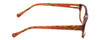 Side View of Lucky Brand Busy Bee Designer Blue Light Blocking Eyeglasses in Brown Crystal Caramel Ladies Cat Eye Full Rim Acetate 49 mm