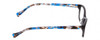 Side View of Lucky Brand D706 Designer Blue Light Blocking Eyeglasses in Grey Blue Crystal Marble Tortoise Unisex Oval Full Rim Acetate 49 mm