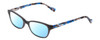 Profile View of Lucky Brand D706 Designer Blue Light Blocking Eyeglasses in Grey Blue Crystal Marble Tortoise Unisex Oval Full Rim Acetate 49 mm