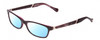 Profile View of Lucky Brand High Noon Designer Blue Light Blocking Eyeglasses in Purple Layer Crystal Ladies Cat Eye Full Rim Acetate 53 mm