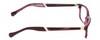 Side View of Lucky Brand High Noon Designer Blue Light Blocking Eyeglasses in Purple Layer Crystal Ladies Cat Eye Full Rim Acetate 53 mm