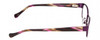 Side View of Lucky Brand Horizon Designer Blue Light Blocking Eyeglasses in Satin Purple Brown Stripe Horn Ladies Oval Full Rim Metal 51 mm