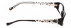 Side View of Lucky Brand Michelle Designer Reading Eye Glasses with Custom Cut Powered Lenses in Gloss Black Crystal Confetti Ladies Rectangular Full Rim Acetate 51 mm