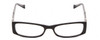 Front View of Lucky Brand Michelle Designer Reading Eye Glasses with Custom Cut Powered Lenses in Gloss Black Crystal Confetti Ladies Rectangular Full Rim Acetate 51 mm
