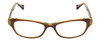 Front View of Lucky Brand Swirl Womens Cateye Reading Glasses Brown Yellow Layer Crystal 53 mm