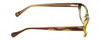 Side View of Lucky Brand Swirl Designer Blue Light Blocking Eyeglasses in Brown Yellow Layer Crystal Ladies Cat Eye Full Rim Acetate 53 mm