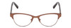 Front View of Jones New York J143 Designer Reading Eye Glasses with Custom Cut Powered Lenses in Satin Brown Tortoise Ladies Oval Semi-Rimless Metal 47 mm