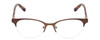 Front View of Jones New York J145 Designer Single Vision Prescription Rx Eyeglasses in Brown Orange Crystal Tortoise Marble Ladies Cat Eye Semi-Rimless Metal 48 mm