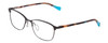 Profile View of Lucky Brand D509 Unisex Oval Designer Reading Glasses Black & Tortoise Tips 54mm