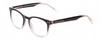Profile View of Prive Revaux Show Off Single Designer Progressive Lens Blue Light Blocking Eyeglasses in Black Ombre Clear Crystal Ladies Round Full Rim Acetate 48 mm