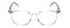 Front View of Prive Revaux Show Off Single Designer Progressive Lens Prescription Rx Eyeglasses in Clear Crystal Ladies Round Full Rim Acetate 48 mm