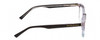 Side View of Prive Revaux Show Off Single Designer Blue Light Blocking Eyeglasses in Clear Crystal Black Ombre Ladies Round Full Rim Acetate 48 mm