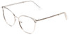 Profile View of Book Club Dutiful Scammed Ladies Cateye Semi-Rimless Reading Glasses Silver 55mm