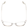 Top View of Book Club Dutiful Scammed Ladies Cateye Semi-Rimless Reading Glasses Silver 55mm