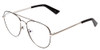 Profile View of Book Club Hard Crimes Unisex Aviator Designer Reading Glasses Black Silver 55 mm