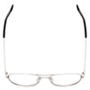 Top View of Book Club Hard Crimes Designer Bi-Focal Prescription Rx Eyeglasses in Black Silver Unisex Pilot Full Rim Metal 55 mm